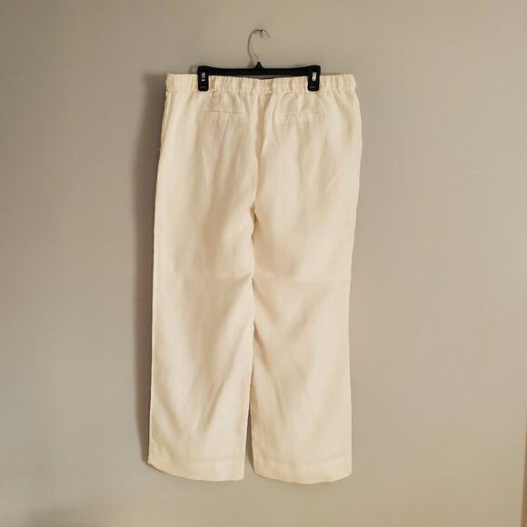 Charter Club White 100% Linen Wide Leg Drawstring Pants XL - Picture 2 of 7